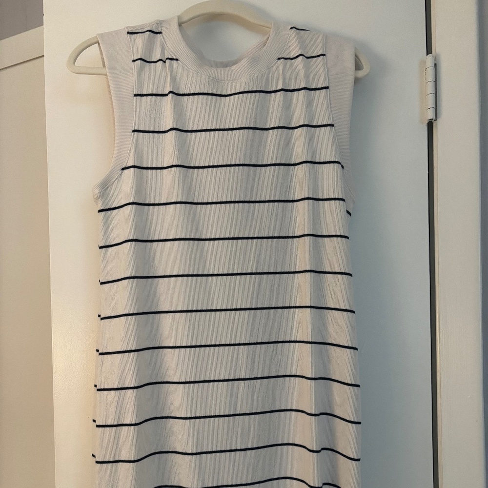 White Casual Stripped Dress